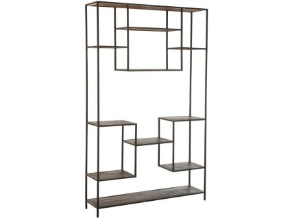Tmavě hnědý dřevěný regál J-line Roni 119,5 x 30 cm