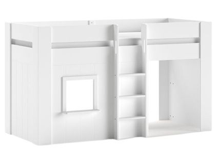 Bílá lakovaná patrová postel Vipack Reno 90 x 200 cm