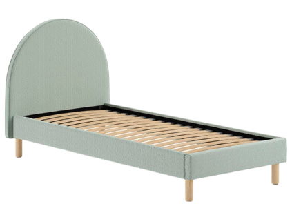 Zelená bouclé postel Vipack Moon 90 x 200 cm