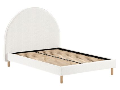 Bílá bouclé postel Vipack Moon 140 x 200 cm