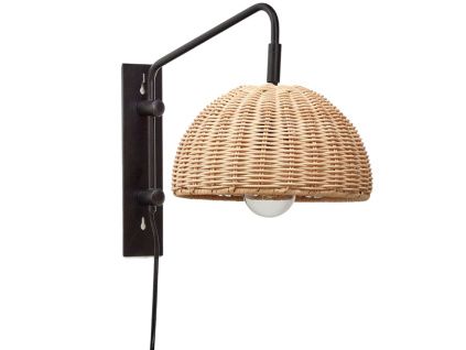 Černé kovové nástěnné světlo Kave Home Damila