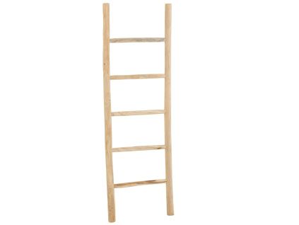 Dřevěný odkládací žebřík J-line Teckle 158 cm