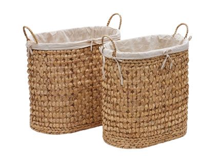 Set dvou košů na prádlo z přírodních vláken Kave Home Tressa 50/60 cm