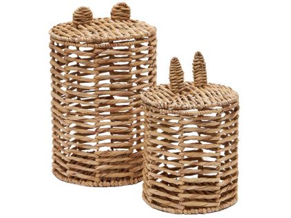 Set dvou úložných košů z přírodních vláken Kave Home Venezia 30/25 cm