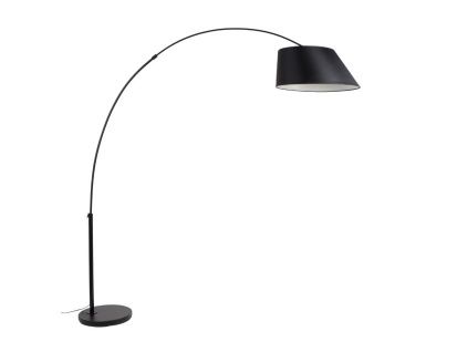 Černá látková stojací lampa ZUIVER ARC 222,5 cm