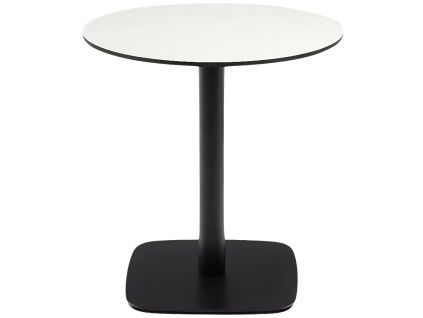 Bílý bistro stolek Kave Home Dina 68 cm s černou podnoží