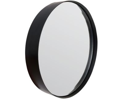 Černé závěsné zrcadlo WLL Raj Large O 75 cm