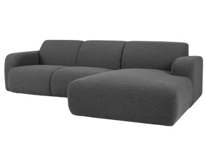 Bouclé rohová pohovka Lola 250 cm, pravá