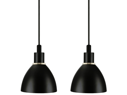 Set dvou černých kovových závěsných světel Ray 12 cm