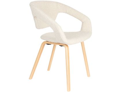 Bílé bouclé křeslo ZUIVER FLEXBACK