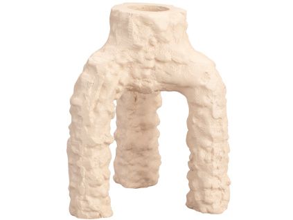 Béžový kovový svícen DUTCHBONE CRUZ 11 cm