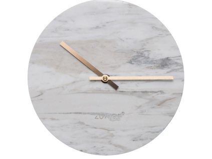 Bílé nástěnné mramorové hodiny ZUIVER MARBLE TIME 25 cm