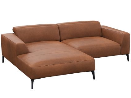 Kožená rohová pohovka VOLUZZI 233 cm, levá