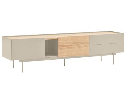Béžový dubový TV stolek Teulat Otto 180 x 40 cm