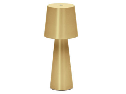 Zlatá kovová zahradní stolní LED lampa Kave Home Arenys S