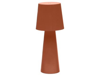 Terakotově červená kovová zahradní stolní LED lampa Kave Home Arenys M