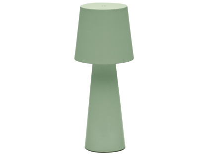 Mátově zelená kovová zahradní stolní LED lampa Kave Home Arenys M