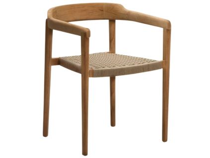 Teaková zahradní židle Kave Home Icaro s výpletem