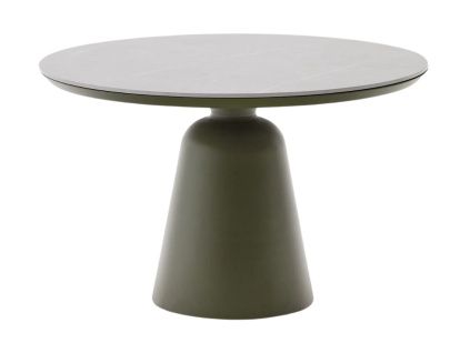 Zelený keramický zahradní stůl Kave Home Tudons 120 cm