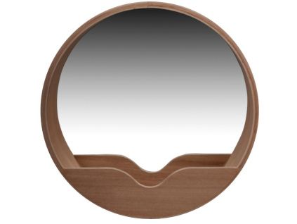 Dřevěné závěsné zrcadlo ZUIVER ROUND WALL  60 cm