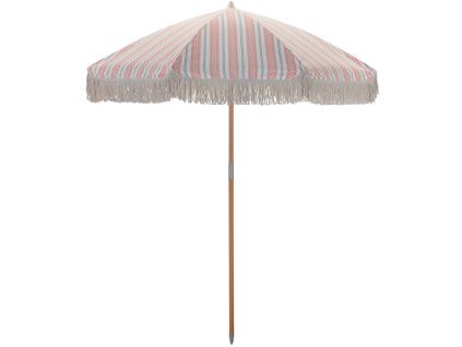 Bílý slunečník Umbra s geometrickým vzorem 190 cm