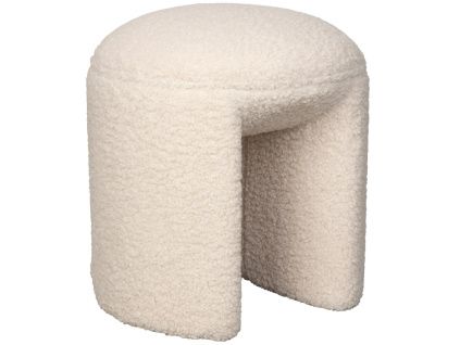 Bílá bouclé stolička WLL NOXX 46 cm