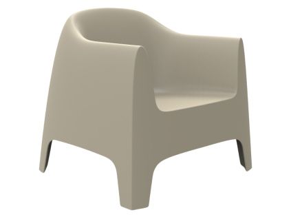 Béžové plastové zahradní lounge křeslo SOLID