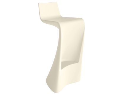Matně světle béžová plastová barová židle WING 72 cm