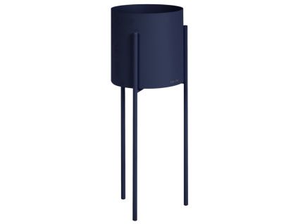 Tmavě modrý kovový květináč Maki Ø 20 cm
