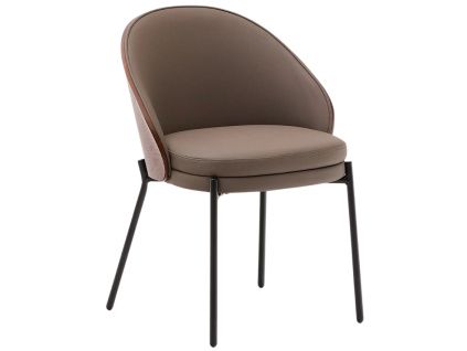 Hnědá koženková jídelní židle Kave Home Eamy