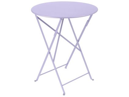 Fialový kovový skládací stůl Fermob Bistro Ø 60 cm