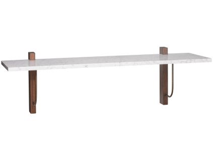 Bílá mramorová nástěnná police AUDO CORBEL 100 x 45 cm