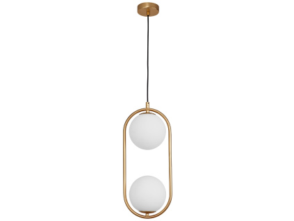 Opálově bílé skleněné závěsné světlo Nova Luce Obitar II. 20 cm
