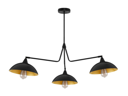 Černé kovové závěsné světlo Nova Luce Mirba II. 113 cm