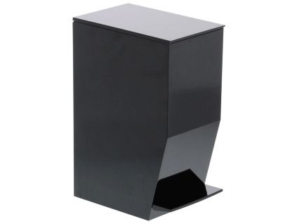 Černý plastový pedálový odpadkový koš Yamazaki Tower 3,9 l