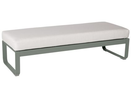 Bílá čalouněná lavice Fermob Bellevie 148 cm s šedozelenou podnoží