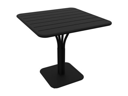 Černý kovový stůl Fermob Luxembourg Pedestal 80 x 80 cm