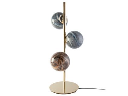 Zlatá kovová stolní lampa Angel Cerdá No. 8065 se skleněnými stínidly