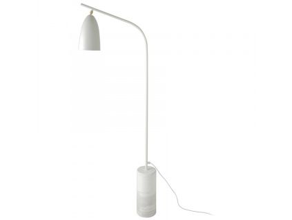 Bílá kovová stojací lampa Angel Cerdá No. 8036, 147 cm