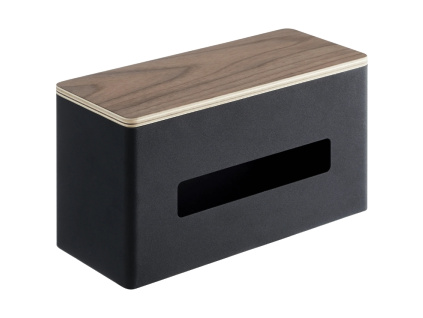 Černý kovový box na ubrousky Yamazaki Rin 26 x 11 cm