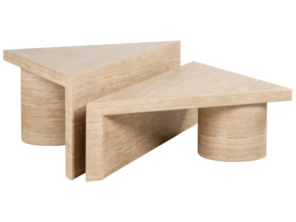 Set kamenných konferenčních stolků Fictus 91 x 91 cm