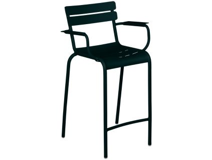 Černá kovová barová židle Fermob Luxembourg 69,5 cm