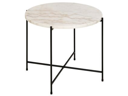 Bílý mramorový odkládací stolek Avila 52 cm