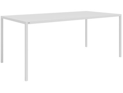 Bílý kovový jídelní stůl Simplico 160 x 90 cm