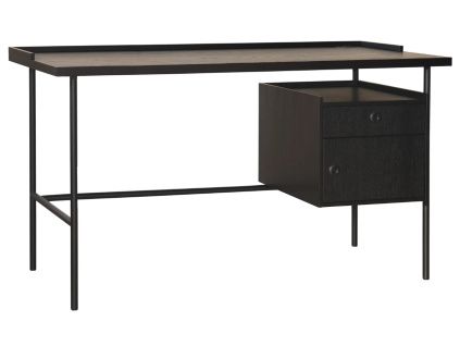 Černý dubový pracovní stůl Marcel 132 x 70 cm
