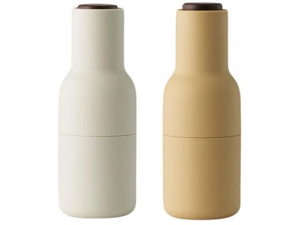 Set dvou béžovo žlutých keramických mlýnků na sůl a pepř AUDO GRINDER 20,5 cm