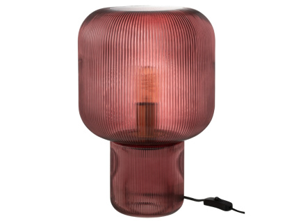 Červená skleněná stolní lampa J-line Gasina 29 cm