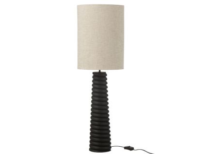 Černá dřevěná stolní lampa J-line Ailan 85 cm