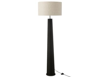 Černá dřevěná stojací lampa J-line Ailan 160 cm