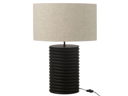 Černá dřevěná stolní lampa J-line Ailan 70 cm